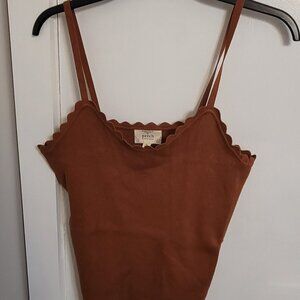 New without tag- Perch by Blu Pepper brown scalloped tanktop (1XL)